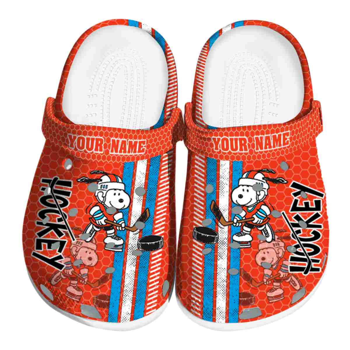 Snoopy Hockey Cartoon Sport Crocs Crocband Clogs Shoes Comfortable For Men Women and Kids
