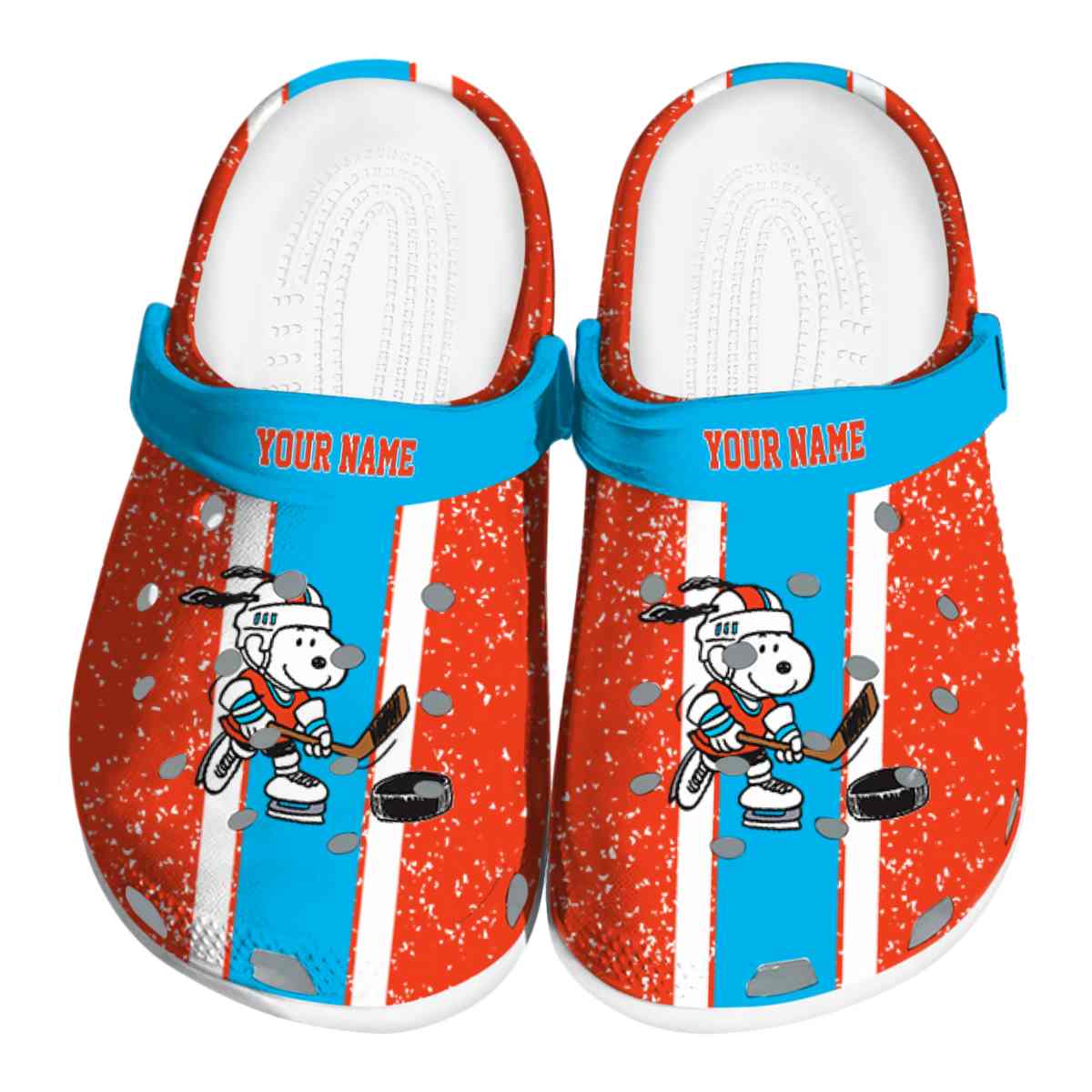 Snoopy Hockey Cartoon Sport Crocs Crocband Clogs Shoes Comfortable For Men Women and Kids