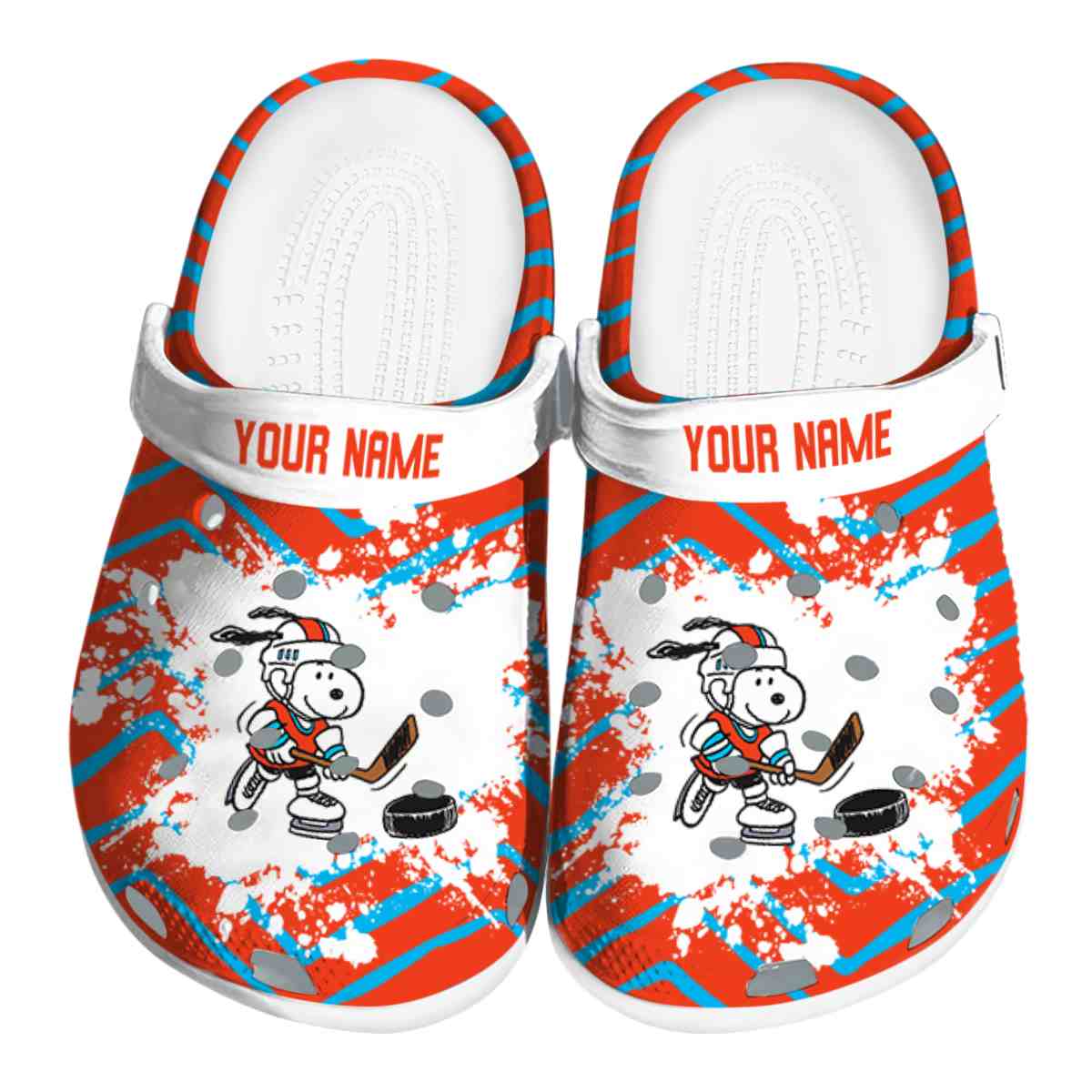 Snoopy Hockey Cartoon Sport Crocs Crocband Clogs Shoes Comfortable For Men Women and Kids