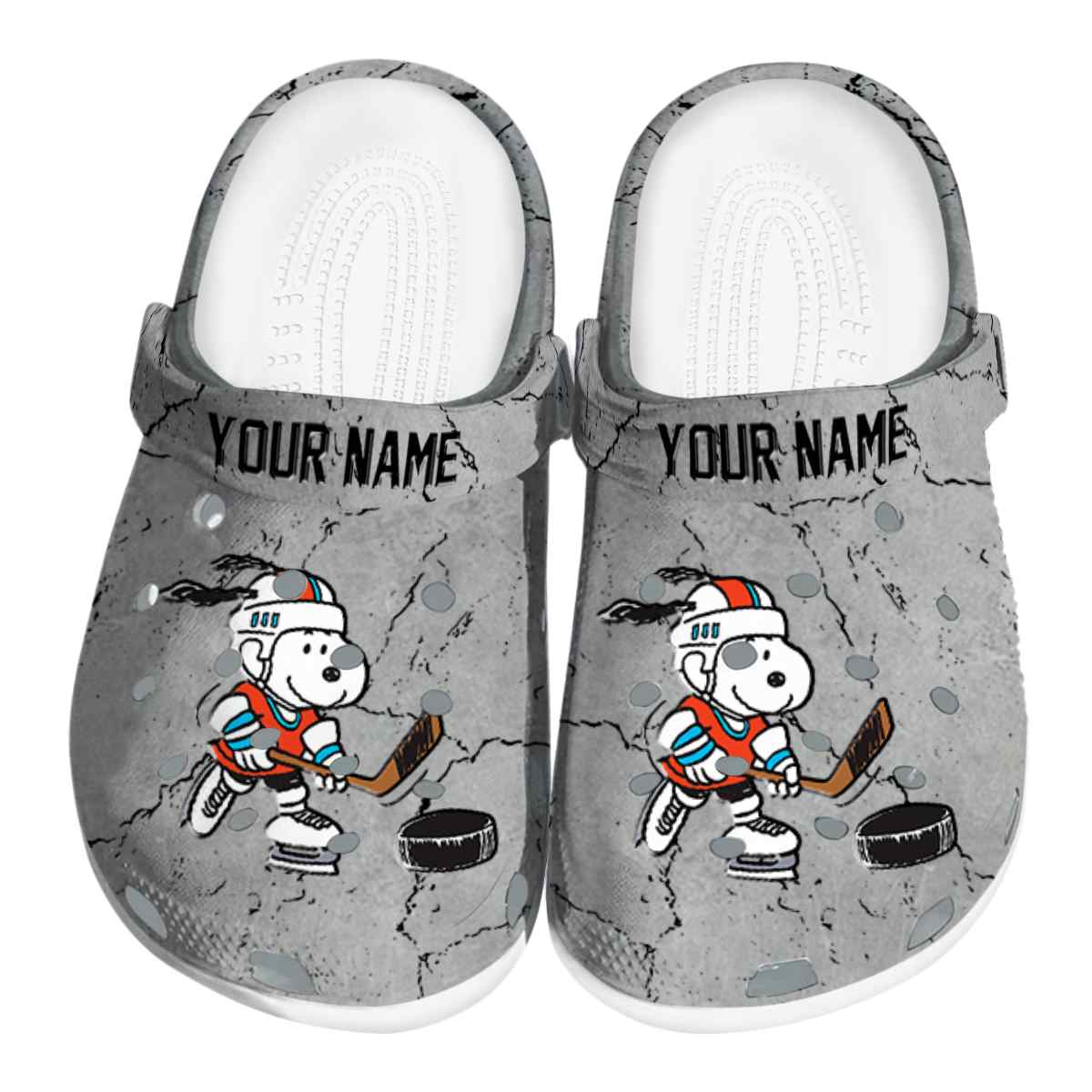 Snoopy Hockey Cartoon Sport Crocs Crocband Clogs Shoes Comfortable For Men Women and Kids