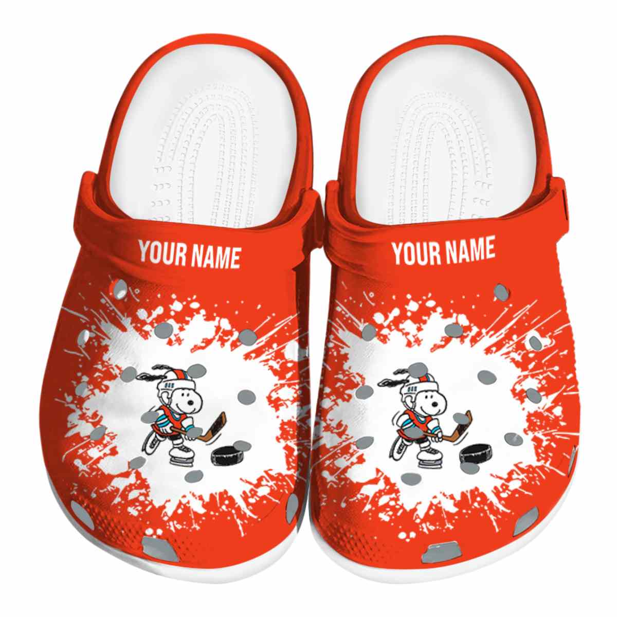 Snoopy Hockey Cartoon Sport Crocs Crocband Clogs Shoes Comfortable For Men Women and Kids