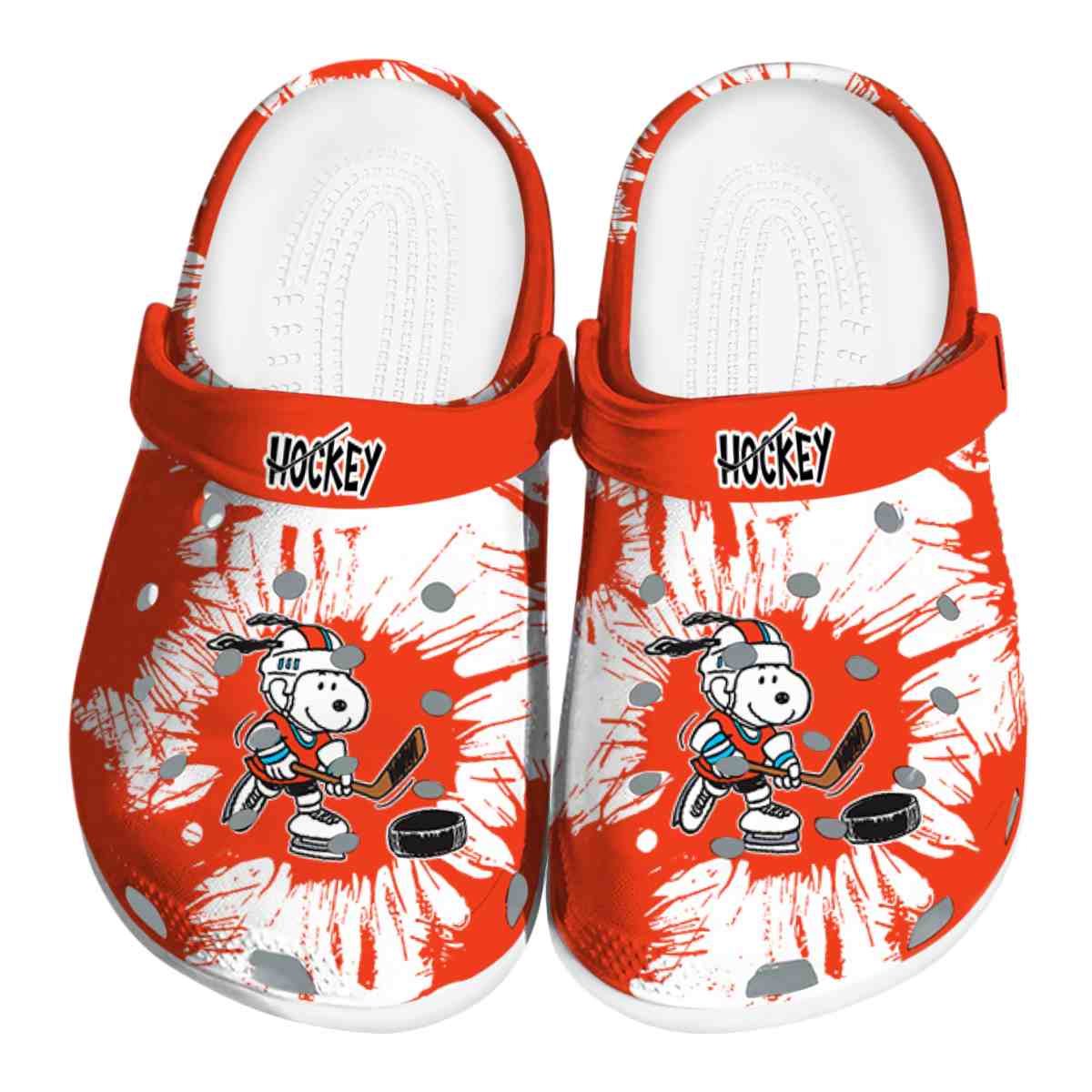 Snoopy Hockey Cartoon Sport Crocs Crocband Clogs Shoes Comfortable For Men Women and Kids