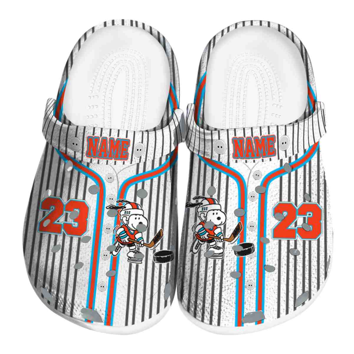 Snoopy Hockey Cartoon Sport Crocs Crocband Clogs Shoes Comfortable For Men Women and Kids