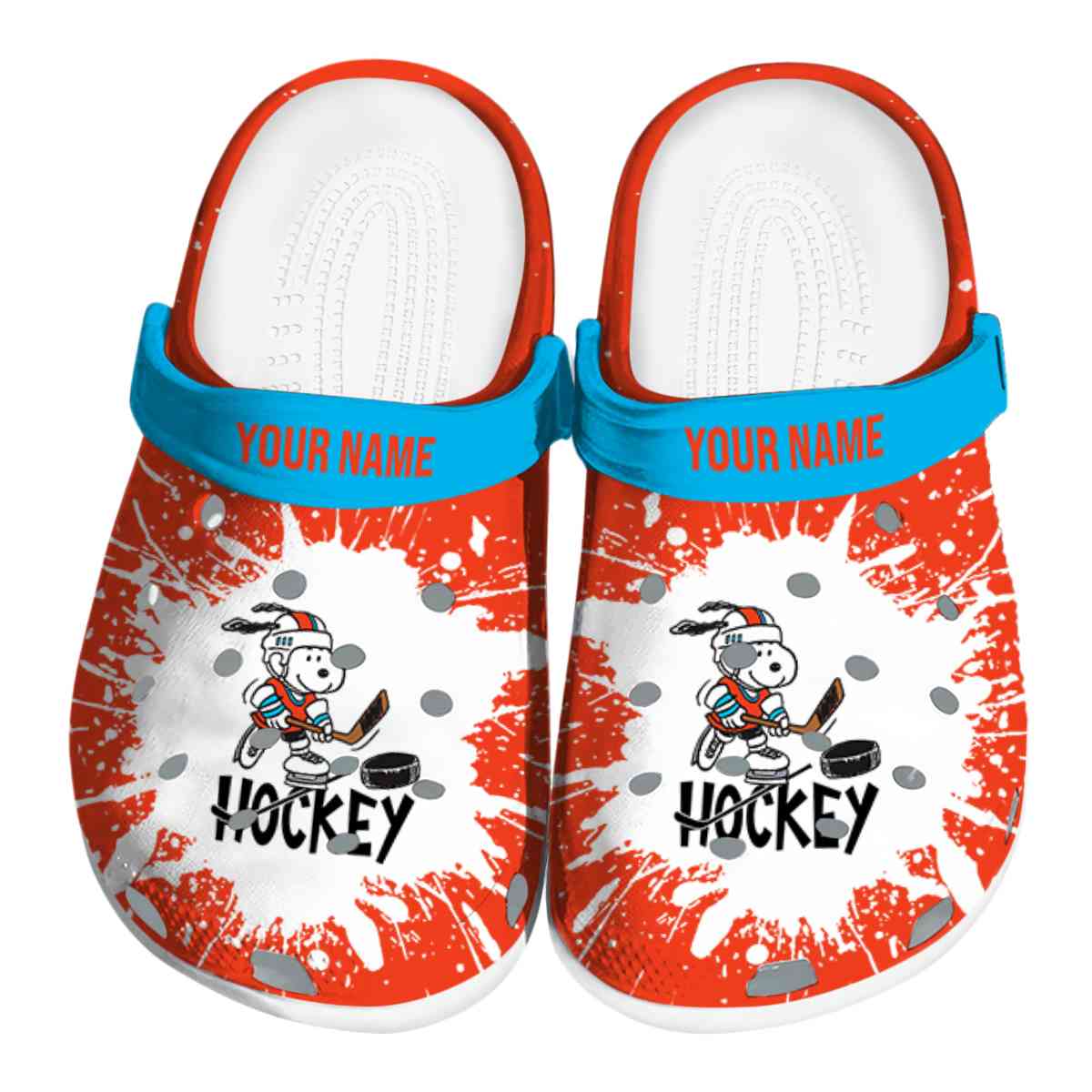 Snoopy Hockey Cartoon Sport Crocs Crocband Clogs Shoes Comfortable For Men Women and Kids