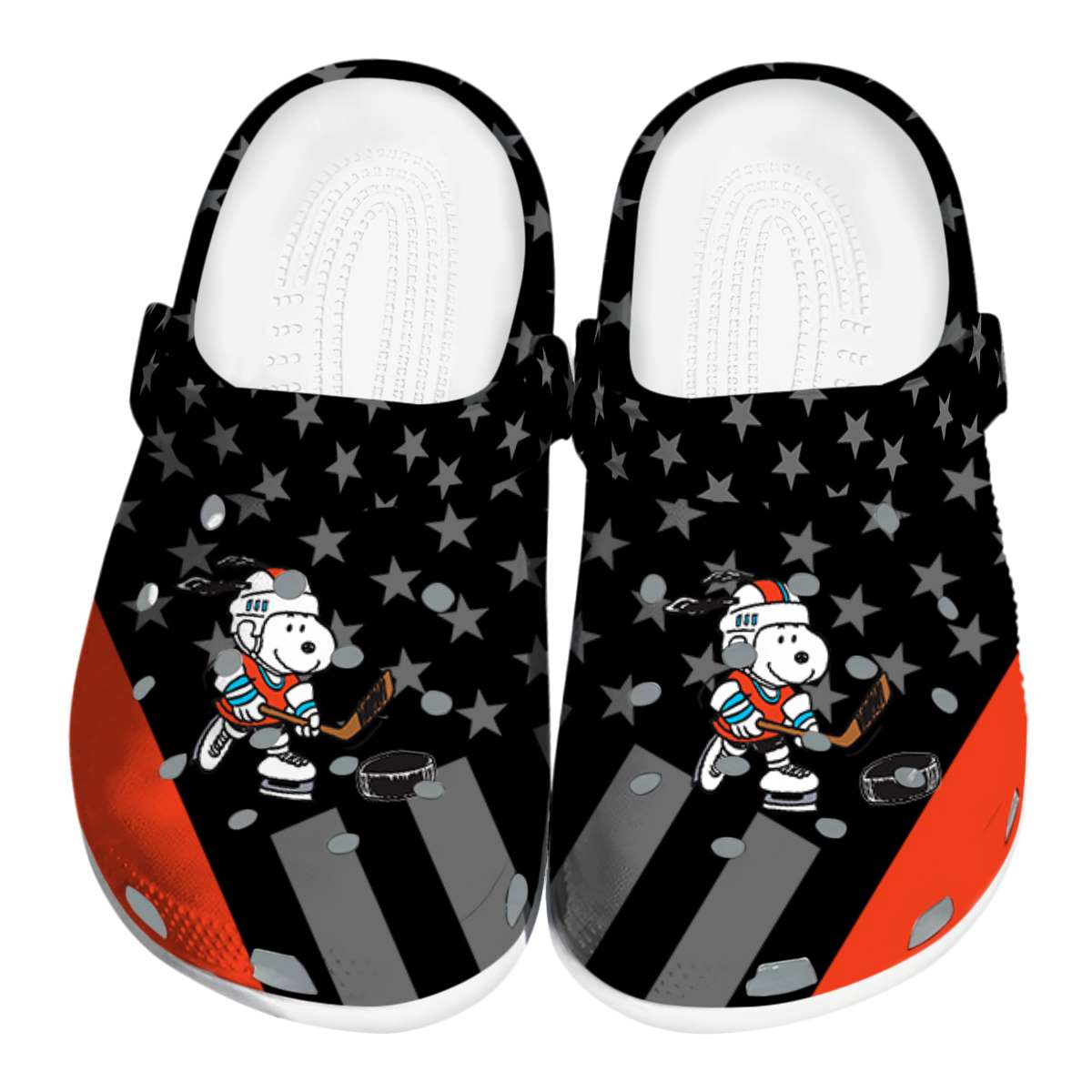 Snoopy Hockey Cartoon Sport Crocs Crocband Clogs Shoes Comfortable For Men Women and Kids