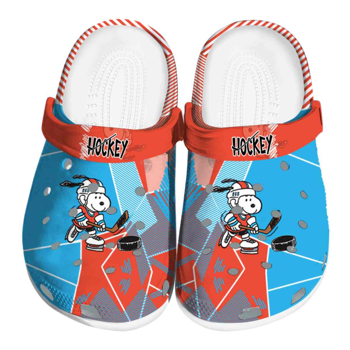 Snoopy Hockey Cartoon Sport Crocs Crocband Clogs Shoes Comfortable For Men Women and Kids