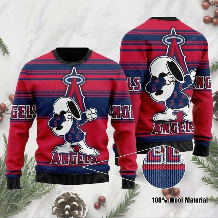 Snoopy Los Angeles Angels Ugly Christmas Sweater Adult 3D Funny Matching for family