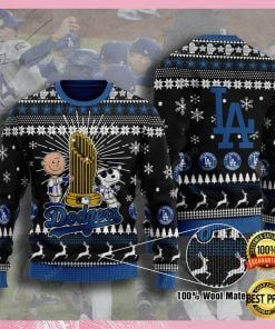 Snoopy Los Angeles Dodgers Champion Ugly Christmas Sweater Adult 3D Funny Matching for family