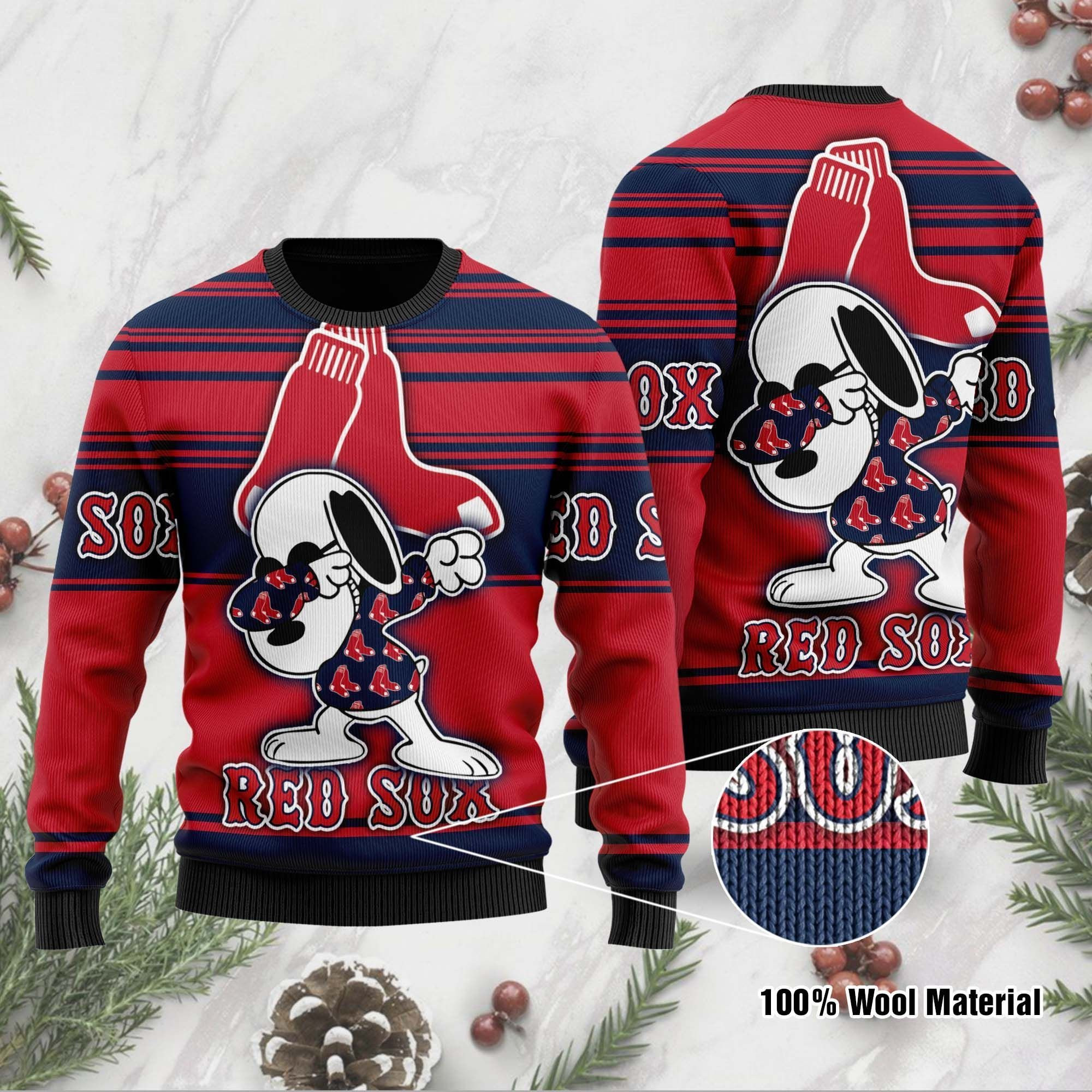 Snoopy Love Boston Red Sox For Baseball - Mlb Fans Ugly Christmas Sweater Adult 3D Funny Matching for family