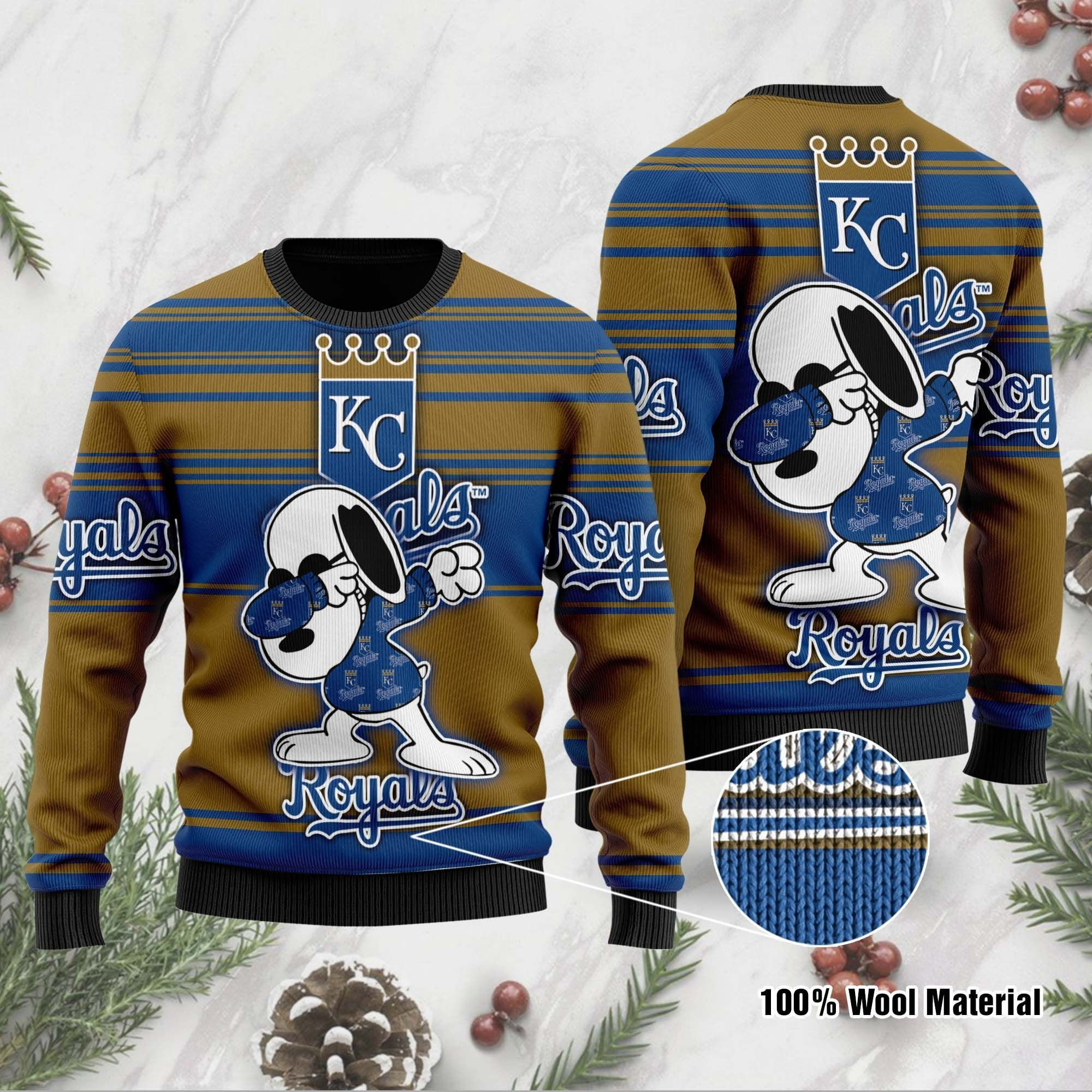 Snoopy Love Kansas City Royals For Baseball - Mlb Fans Ugly Christmas Sweater Adult 3D Funny Matching for family