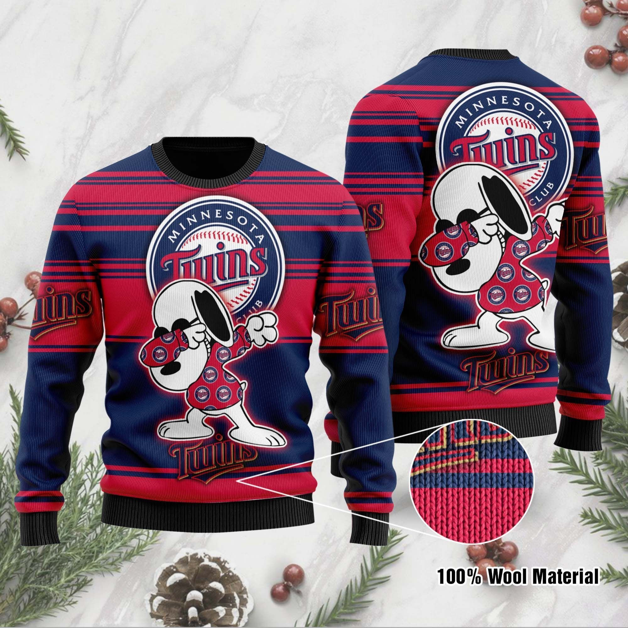 Snoopy Love Minnesota Twins For Baseball - Mlb Fans Ugly Christmas Sweater Adult 3D Funny Matching for family