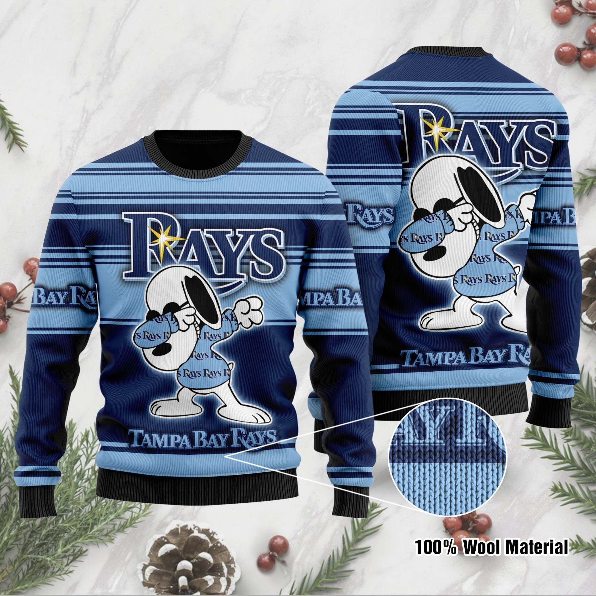 Snoopy Love Tampa Bay Rays For Baseball - Mlb Fans Ugly Christmas Sweater Adult 3D Funny Matching for family