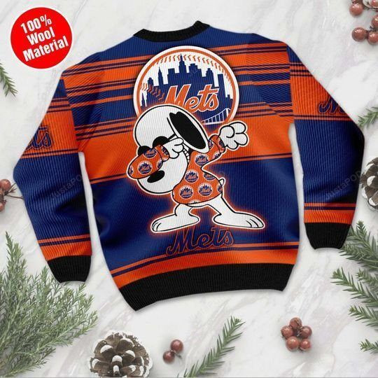 Snoopy New York Mets Ugly Christmas Sweater Adult 3D Funny Matching for family