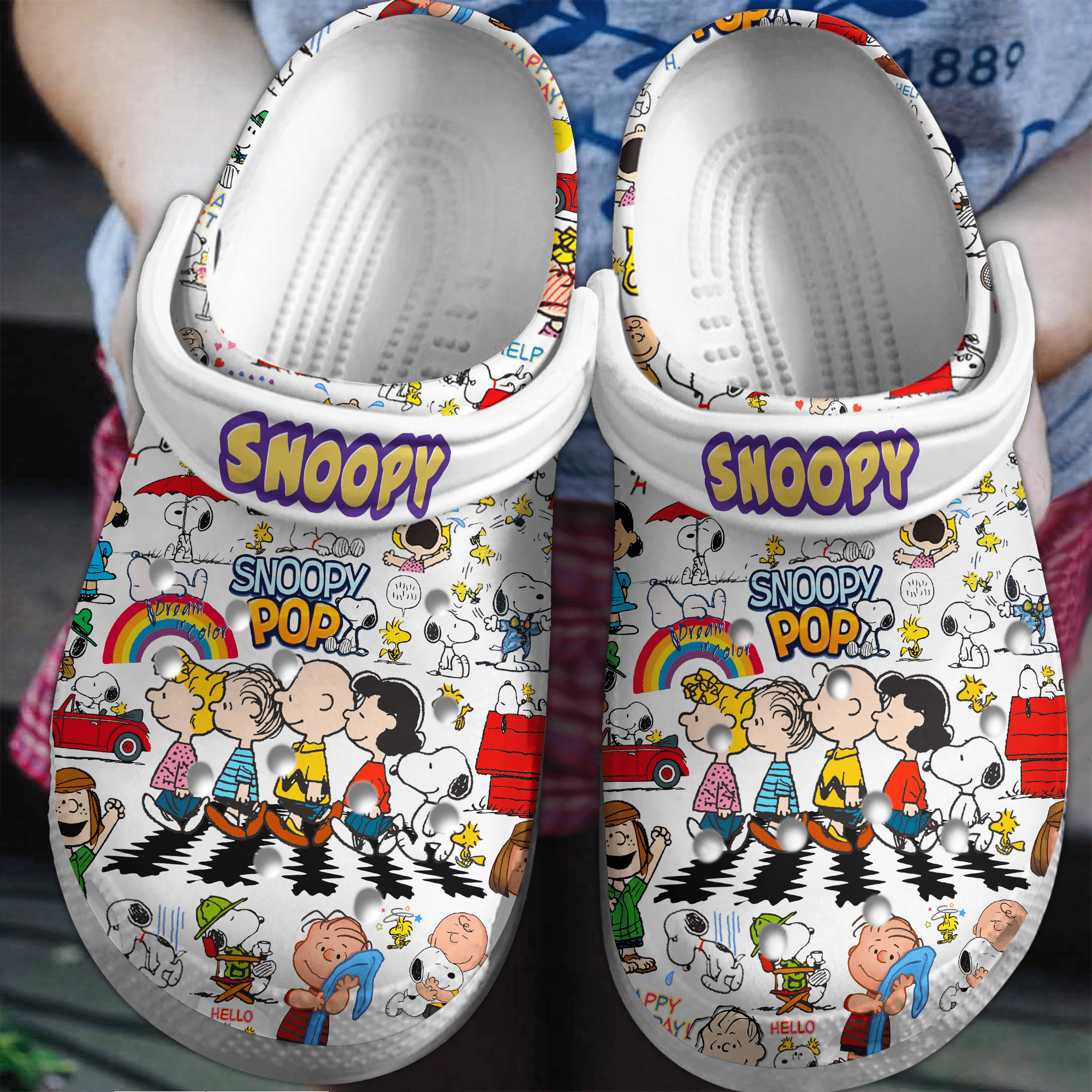 Snoopy Peanuts Cartoon Crocs Crocband Clogs Shoes Comfortable For Men Women and Kids