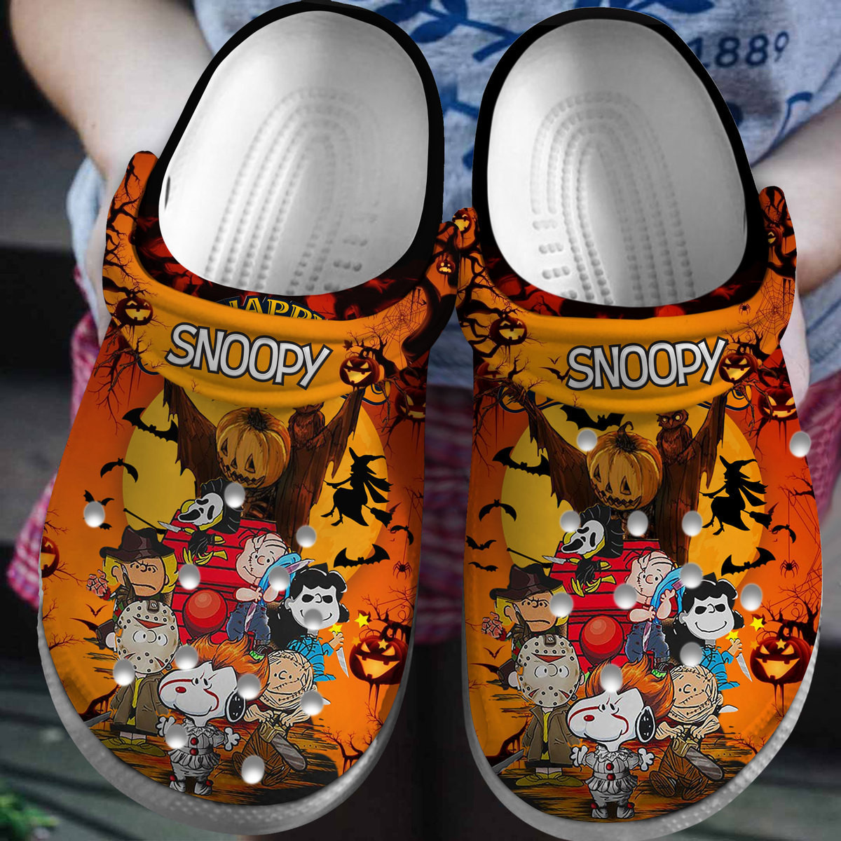Snoopy Peanuts Cartoon Crocs Crocband Clogs Shoes Comfortable For Men Women and Kids