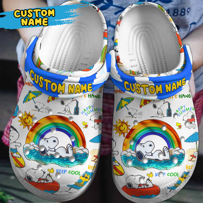 Snoopy Peanuts Cartoon Crocs Crocband Clogs Shoes Comfortable For Men Women and Kids