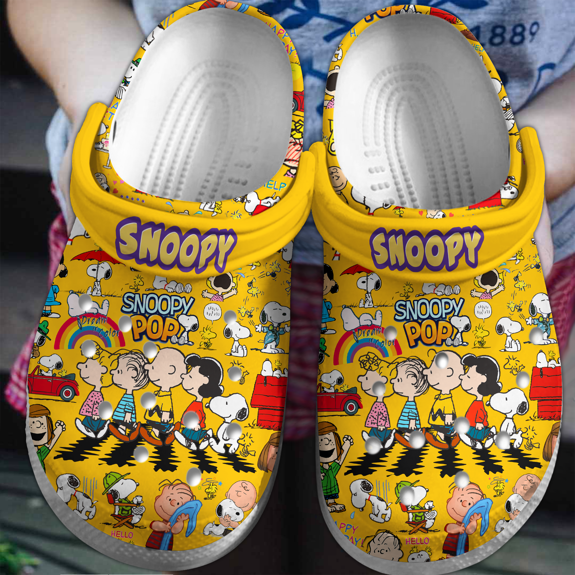 Snoopy Peanuts Cartoon Crocs Crocband Clogs Shoes Comfortable For Men Women and Kids