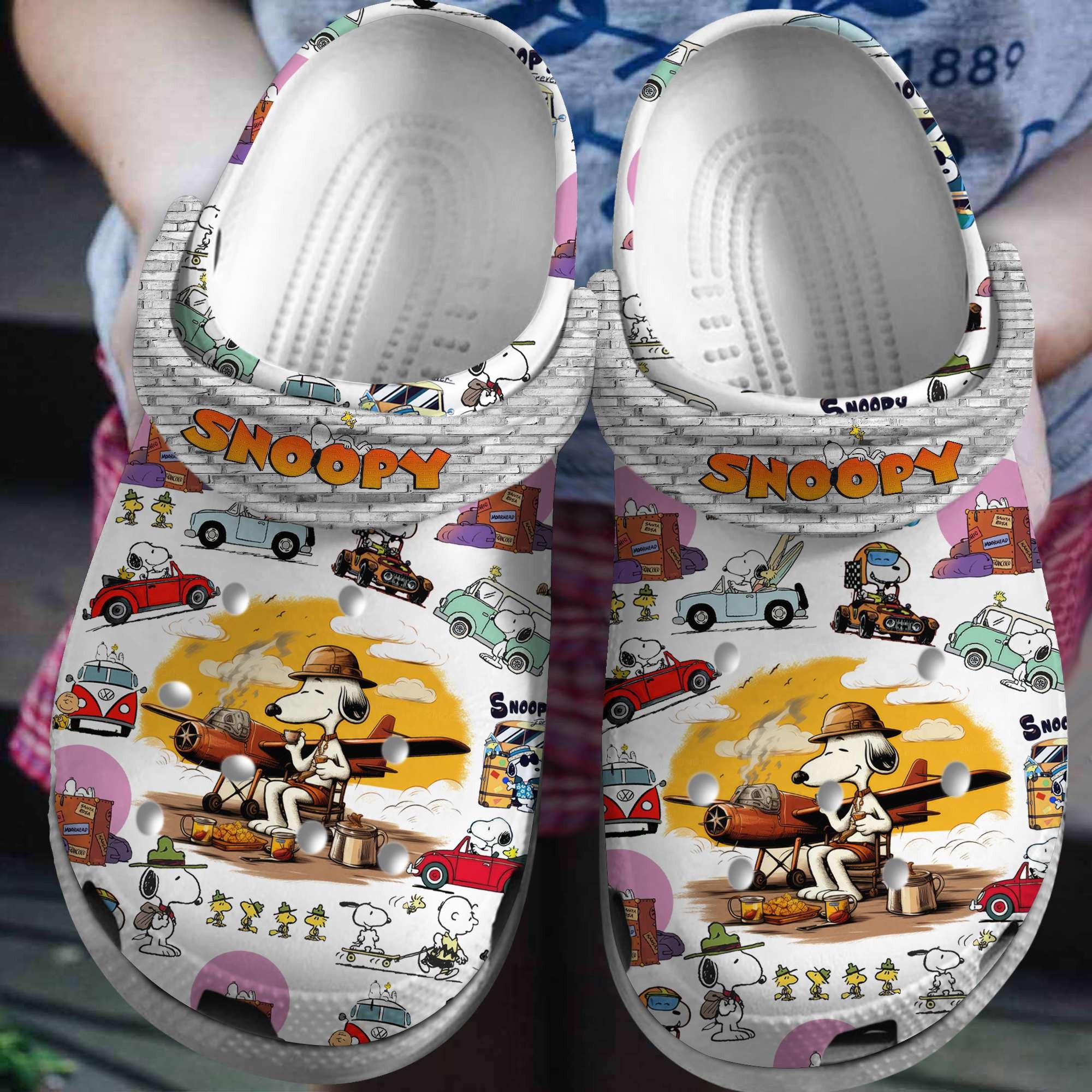 Snoopy Peanuts Cartoon Crocs Crocband Clogs Shoes Comfortable For Men Women and Kids