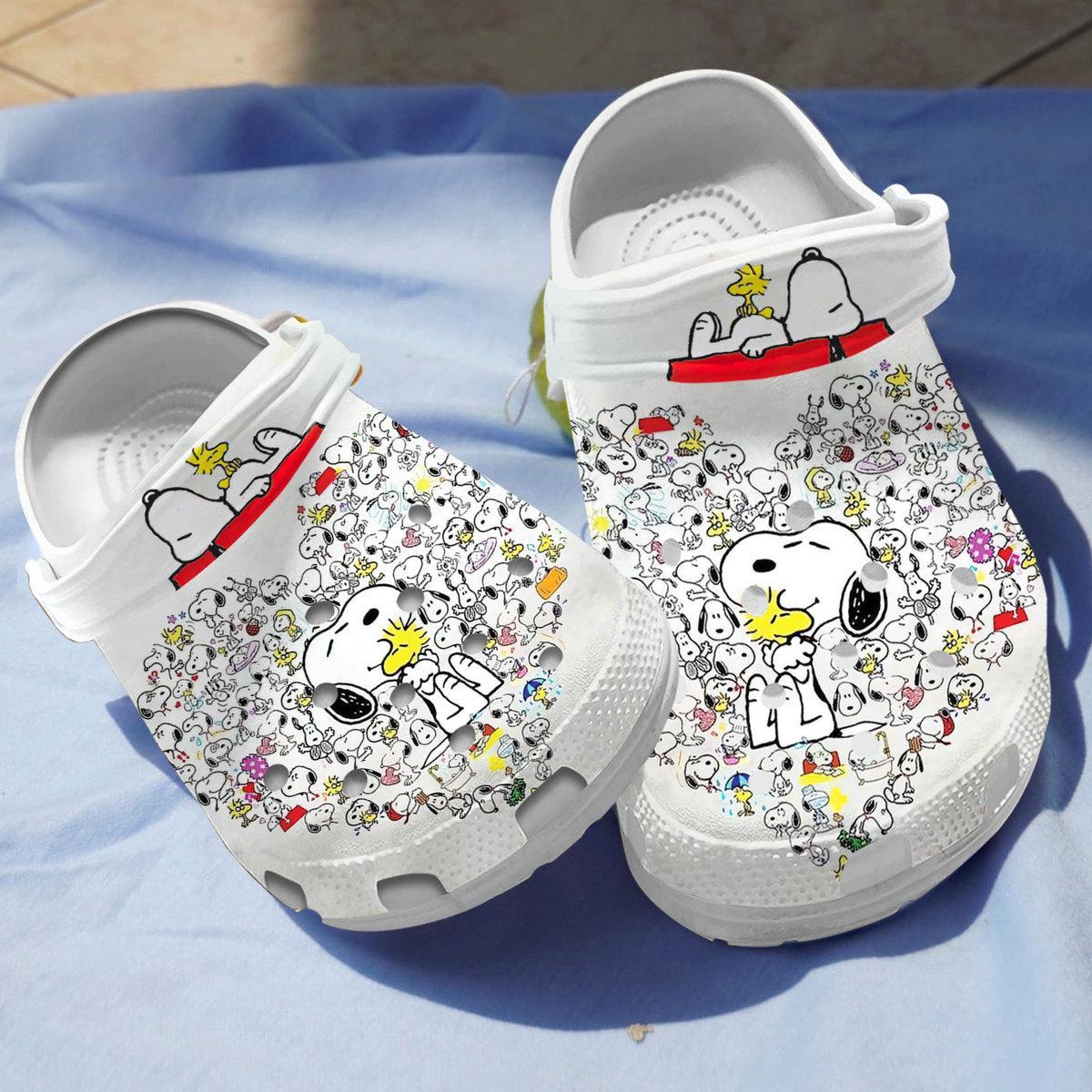 Snoopy Peanuts Cartoon Crocs Crocband Clogs Shoes Comfortable For Men Women and Kids