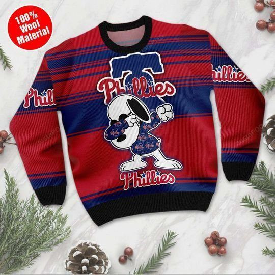 Snoopy Philadelphia Phillies Ugly Christmas Sweater Adult 3D Funny Matching for family
