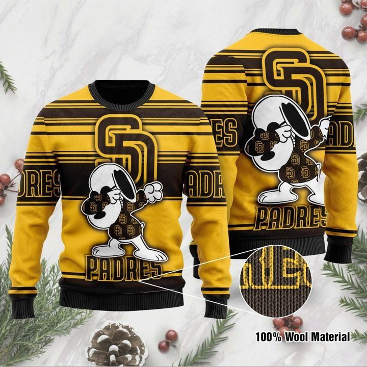 Snoopy San Diego Padres For Fans Ugly Christmas Sweater Adult 3D Funny Matching for family