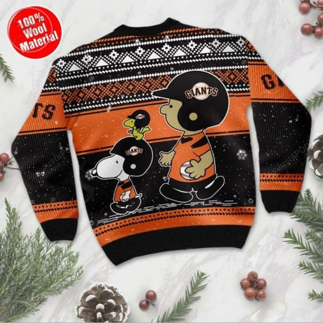 Snoopy San Francisco Giants Ugly Christmas Sweater Adult 3D Funny Matching for family