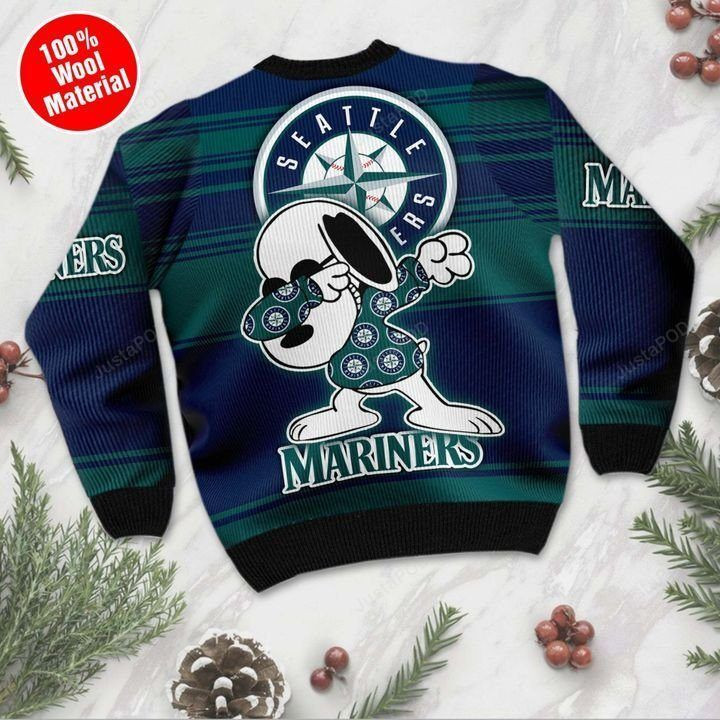 Snoopy Seattle Mariners Ugly Christmas Sweater Adult 3D Funny Matching for family