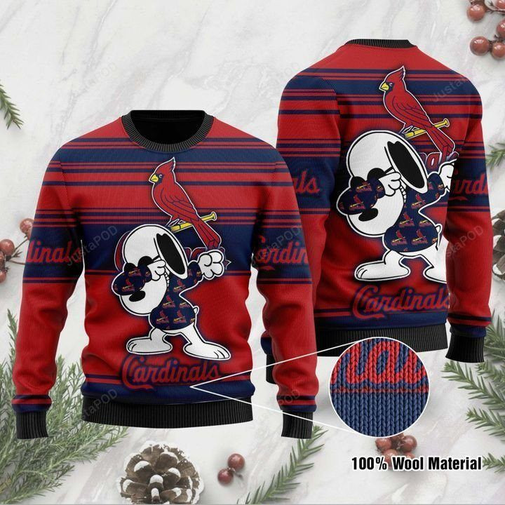 Snoopy St Louis Cardinals Ugly Christmas Sweater Adult 3D Funny Matching for family