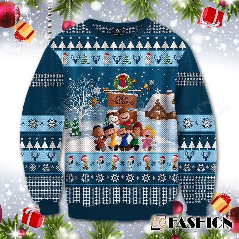 Snoopy Ugly Christmas Sweater Adult 3D Funny Matching for family