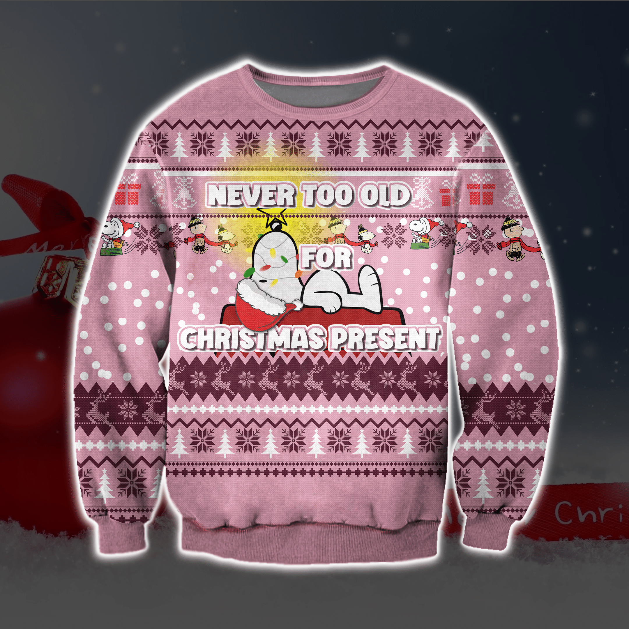 Snoopy Ugly Christmas Sweater Adult 3D Funny Matching for family