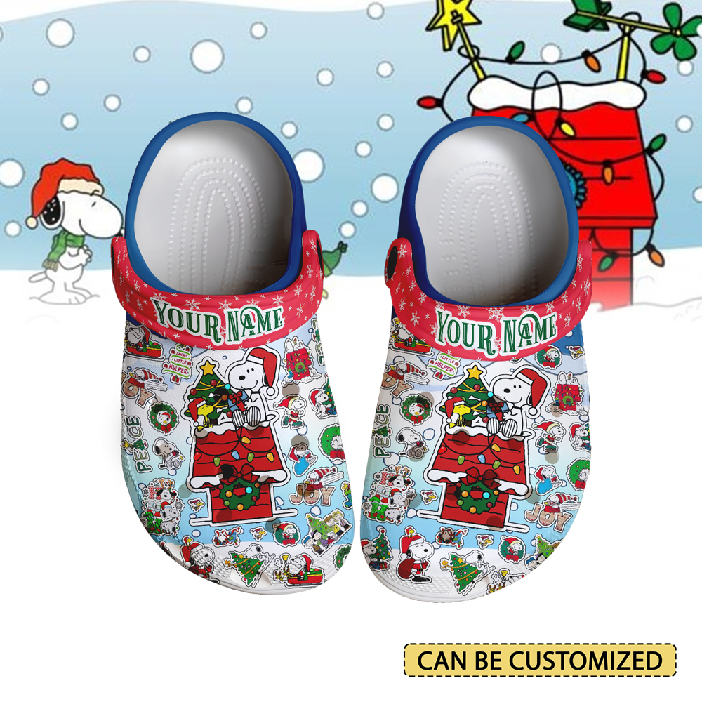 Snoopy x Christmas Crocs Crocband Clogs Shoes Comfortable For Men Women and Kids