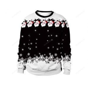 Snow And Santa Clause Ugly Christmas Sweater Adult 3D Funny Matching for family