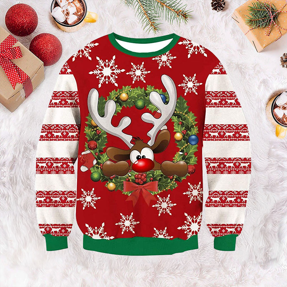 Snow Deer Ugly Christmas Sweater Pretty Sweaters For Christmas Gifts For Besties