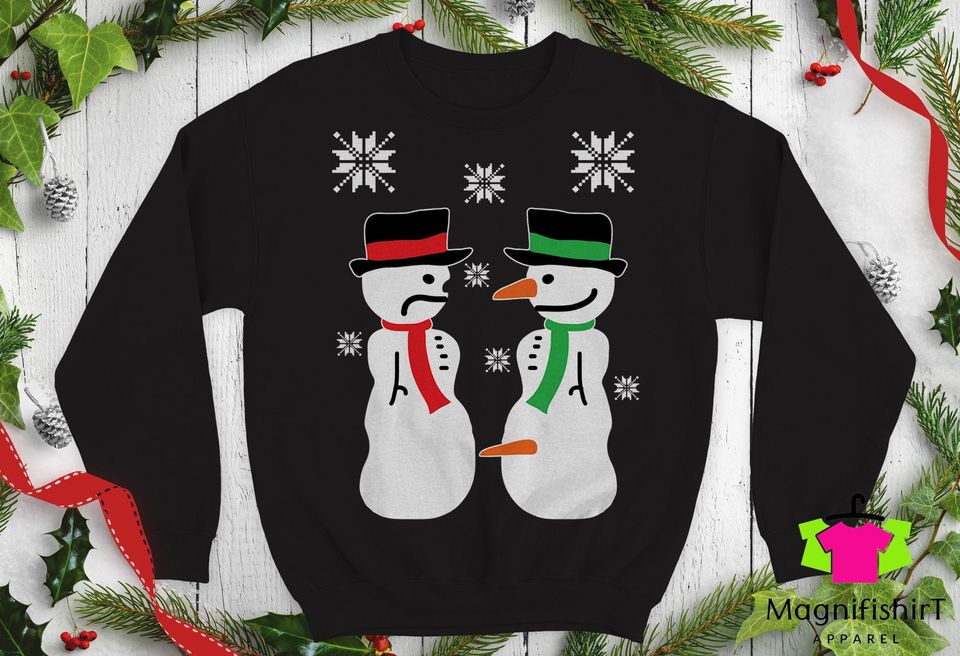snow man snow women Ugly Christmas Sweater