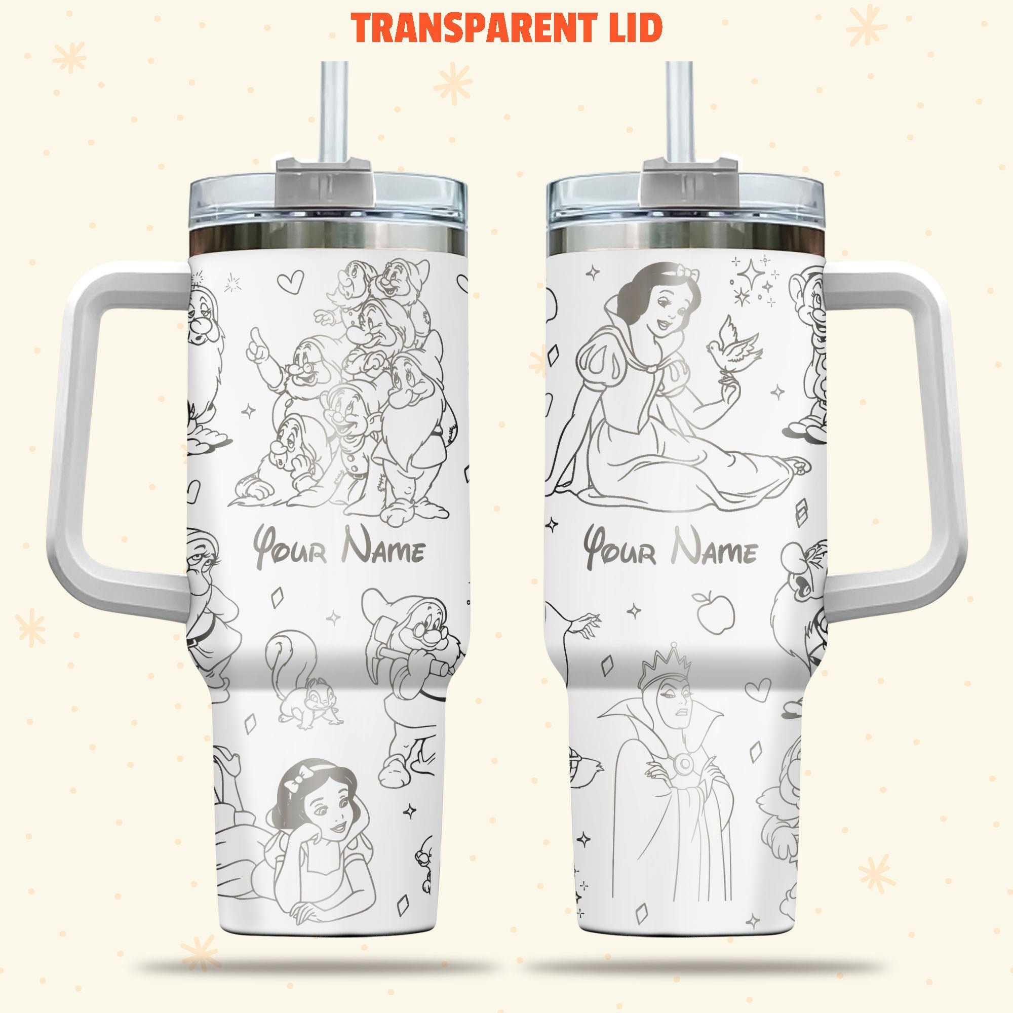 Snow White Disney Cartoon Custom Stanley Cup 40 oz 30 oz Tumbler With HandleTVC2301975