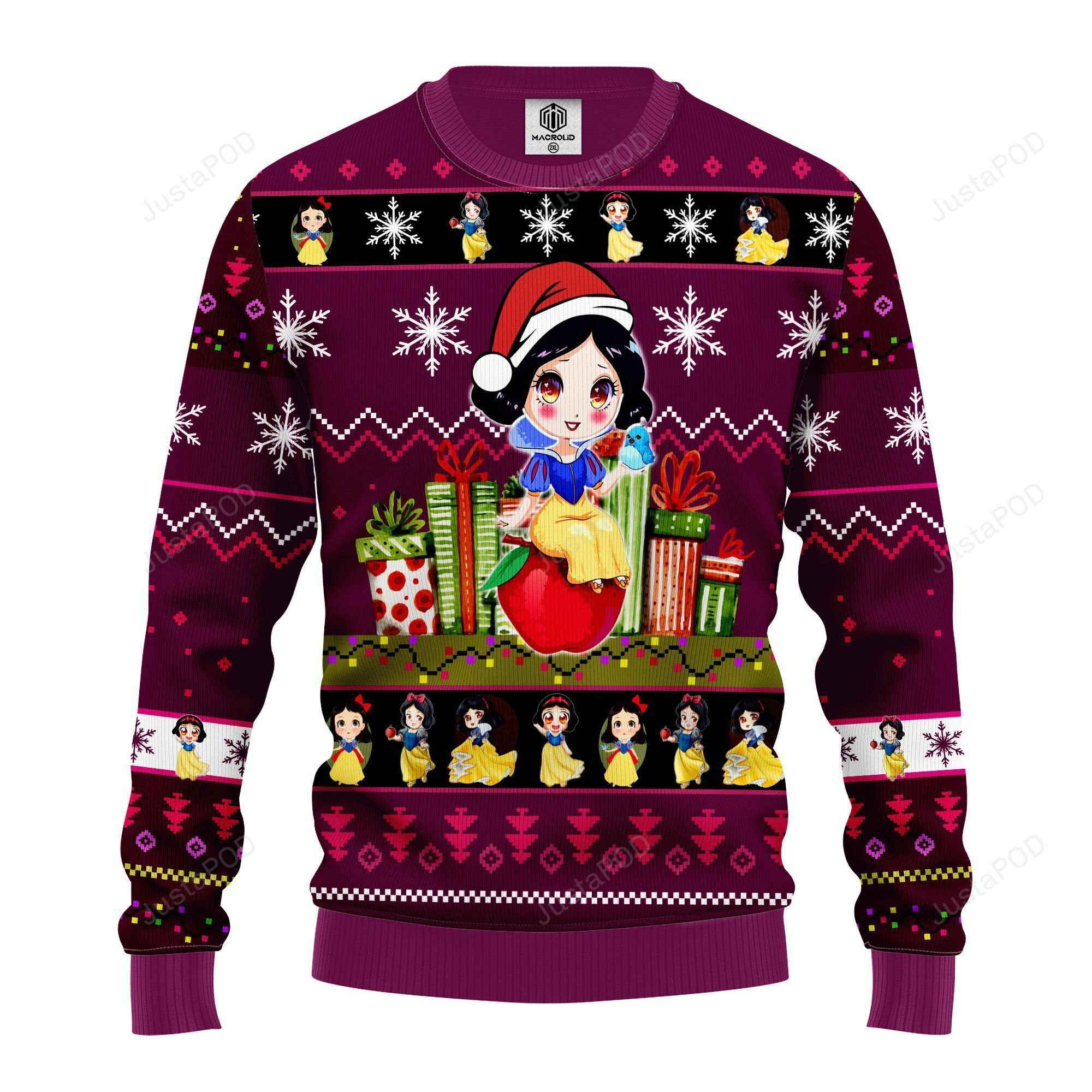 Snow White Ugly Christmas Sweater Adult 3D Funny Matching for family