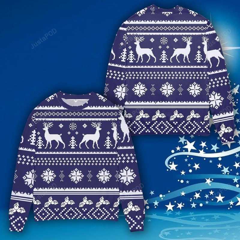 Snowflake And Christmas Tree Ugly Christmas Sweater Adult 3D Funny Matching for family