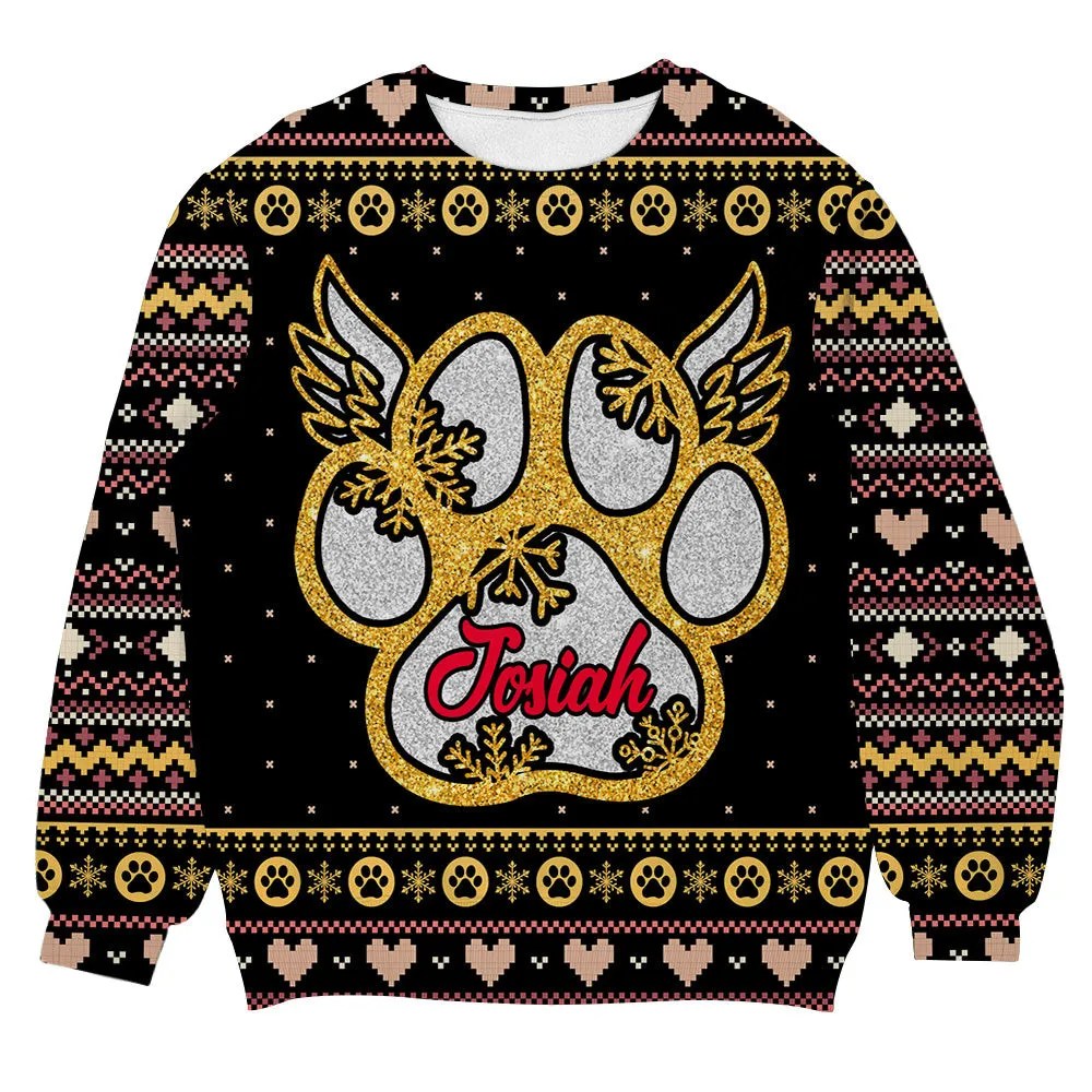 Snowflake Wings Paw Memorial Personalizedwitch Christmas Sweater