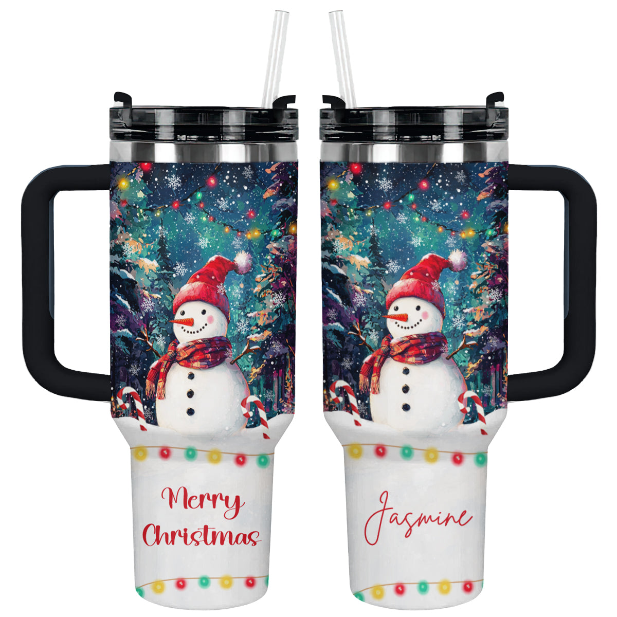 Snowman Under Christmas Light Custom Stanley Cup 40 oz 30 oz Tumbler With HandleTVC2301495