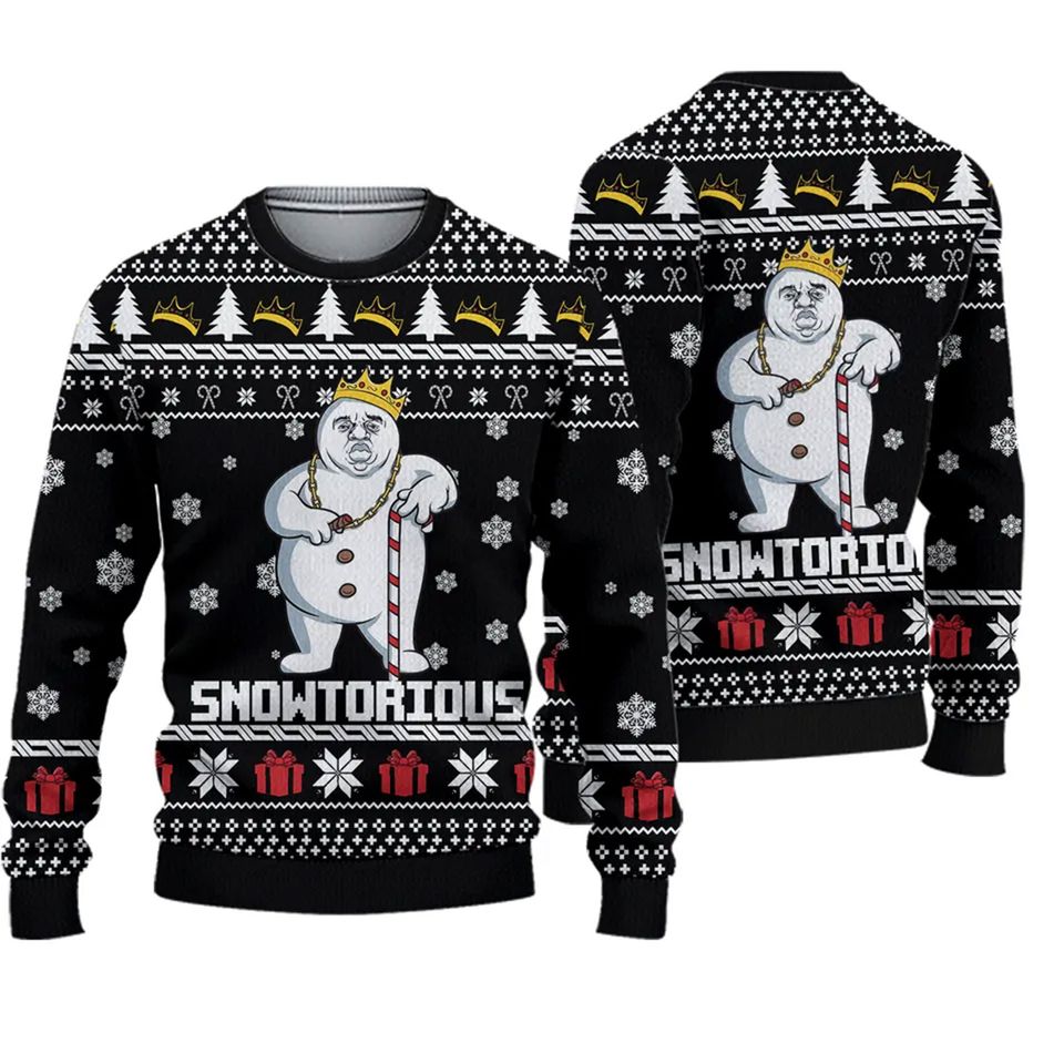 Snowtorious Ugly Christmas Sweater, Funny Christmas Sweater, Holiday Sweater