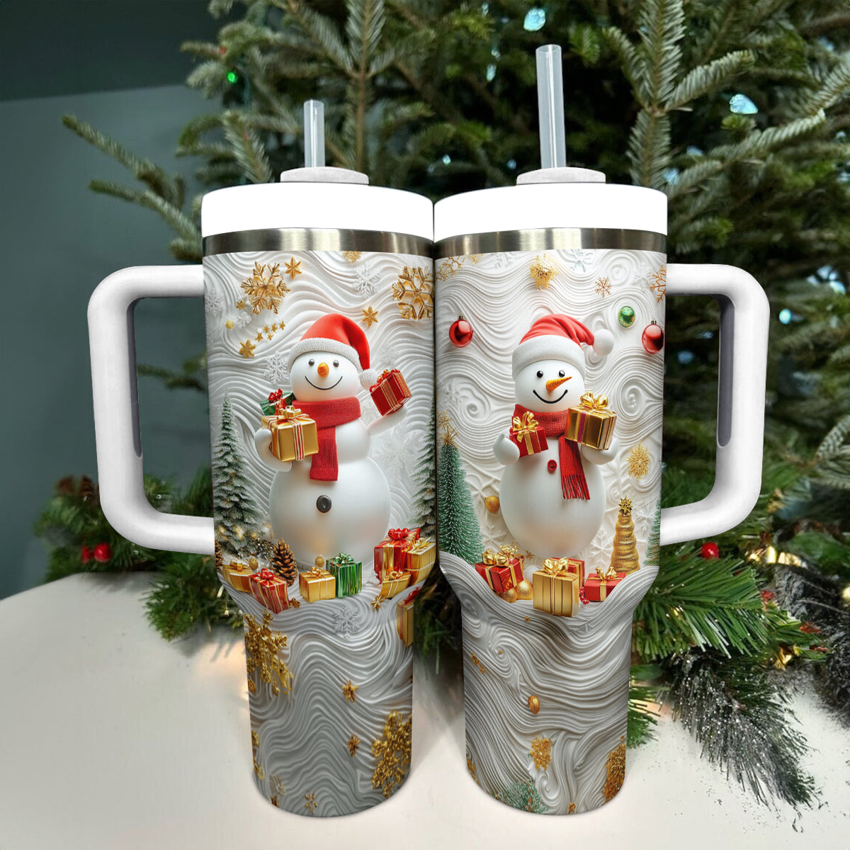 Snowy Delight Christmas Custom Stanley Cup 40 oz 30 oz Tumbler With HandleTVC2301502 - Image 2