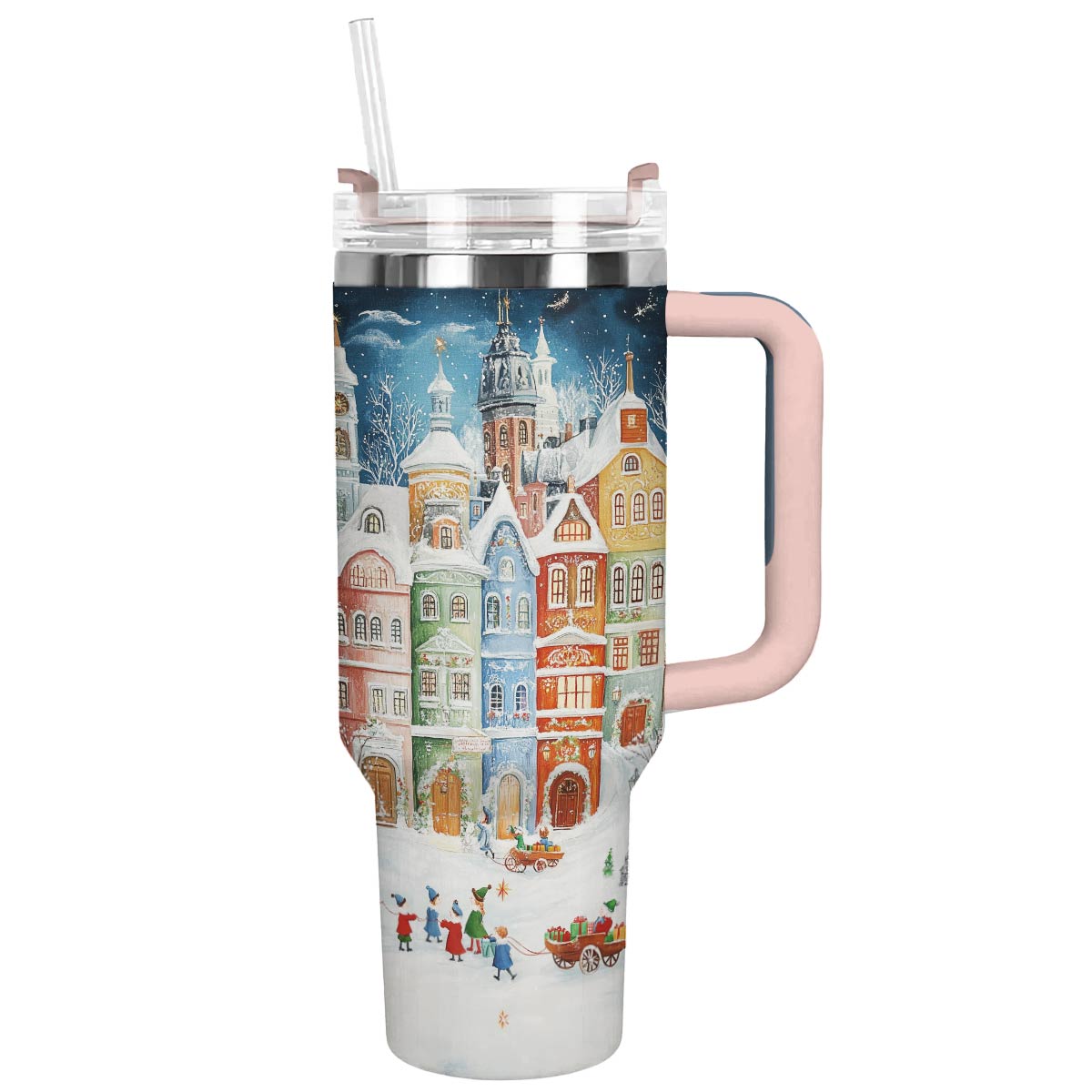 Snowy Town Christmas Custom Stanley Cup 40 oz 30 oz Tumbler With HandleTVC2301496