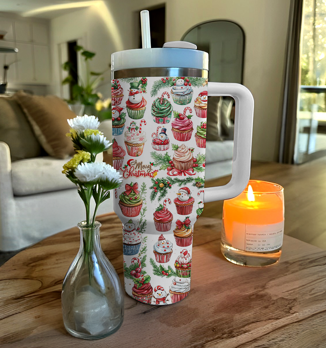 Snowy Treats Delight Christmas Custom Stanley Cup 40 oz 30 oz Tumbler With HandleTVC2301495 - Image 2