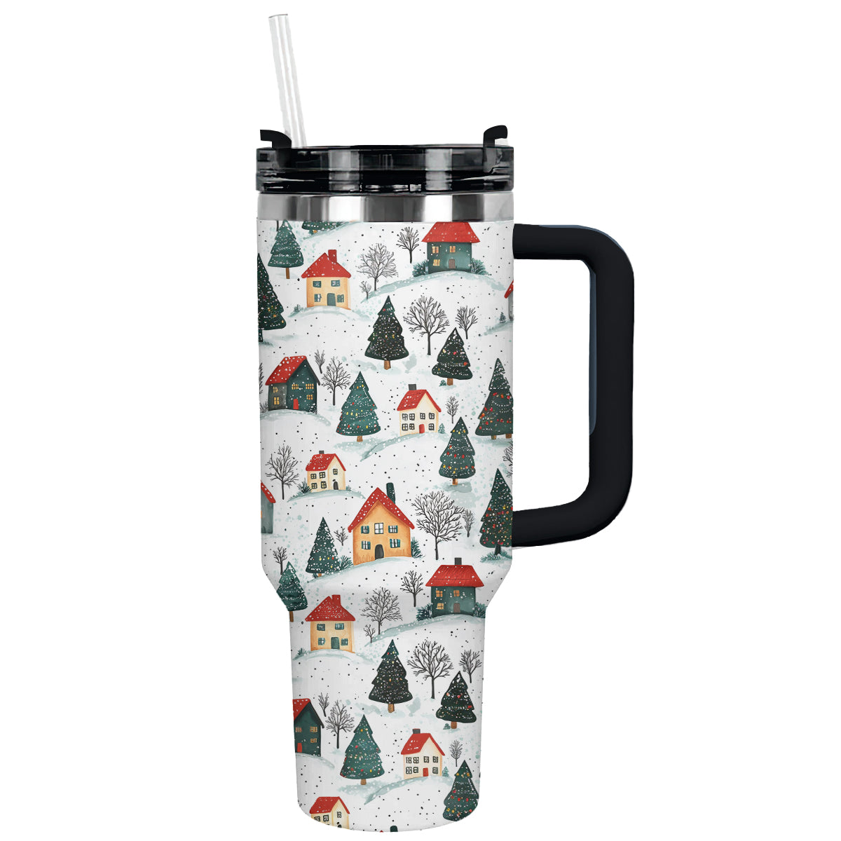 Snowy Village Christmas Custom Stanley Cup 40 oz 30 oz Tumbler With HandleTVC2301495