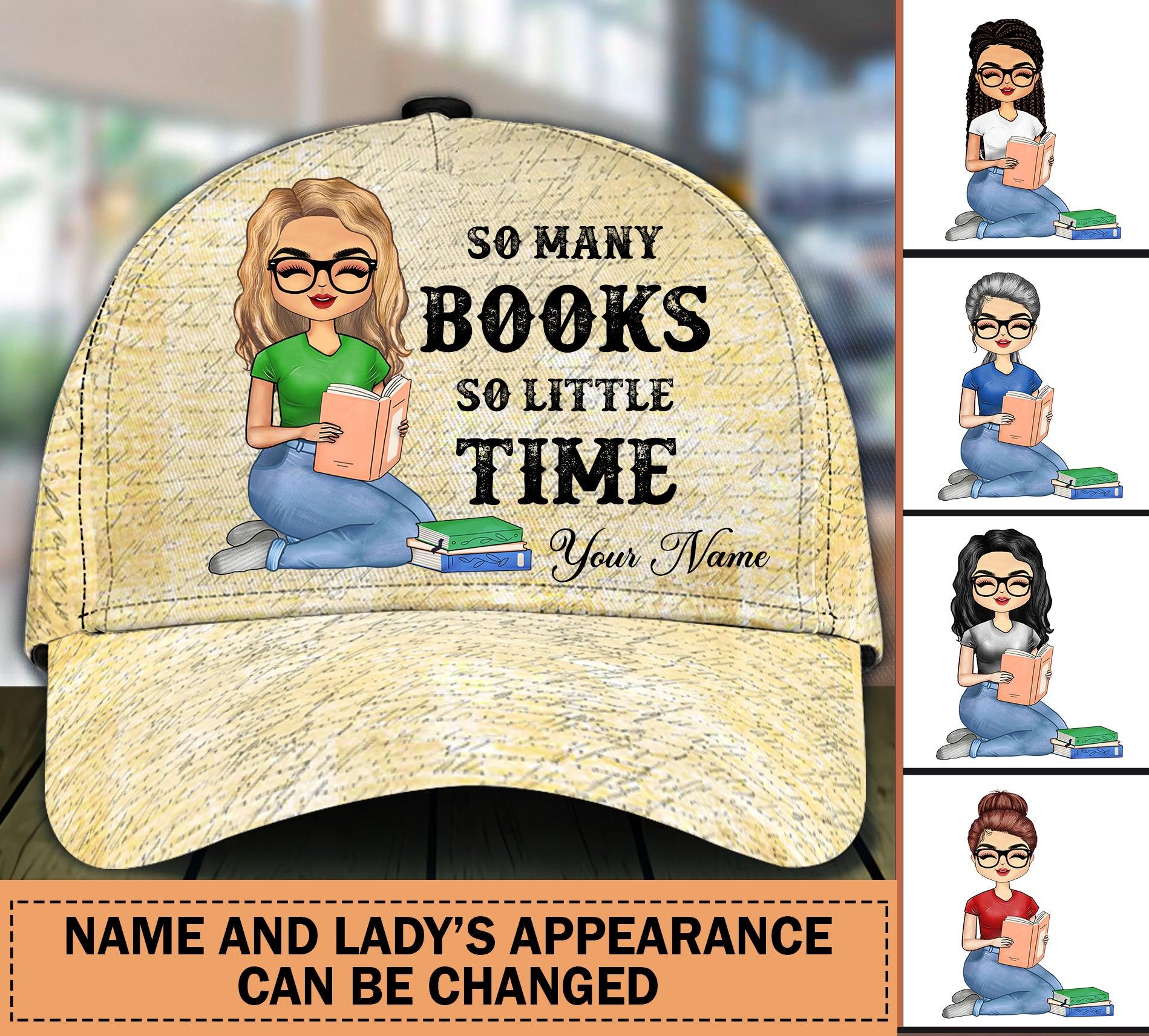 So Many Book So Little Time Personalized Classic Cap, Personalized Gift for Book Lovers, Readers Trucker Hats Custom Hats Gifts For Men & Women