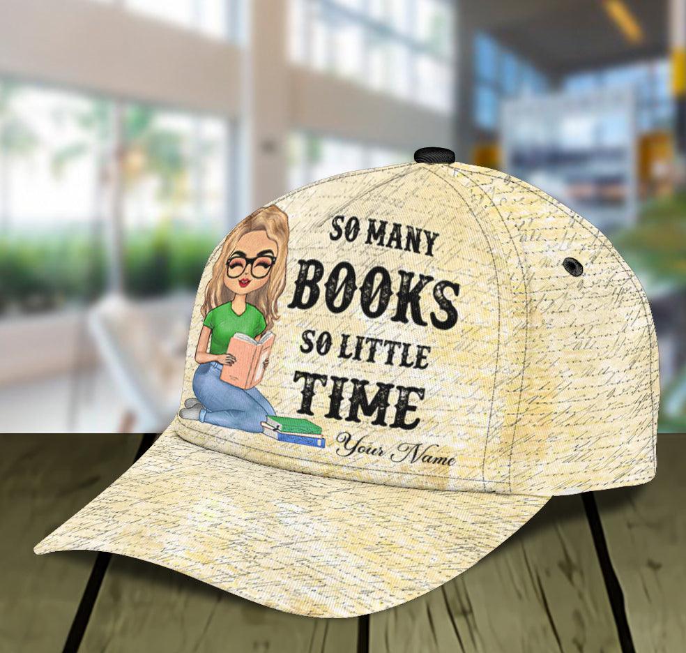So Many Book So Little Time Personalized Classic Cap, Personalized Gift for Book Lovers, Readers Trucker Hats Custom Hats Gifts For Men & Women