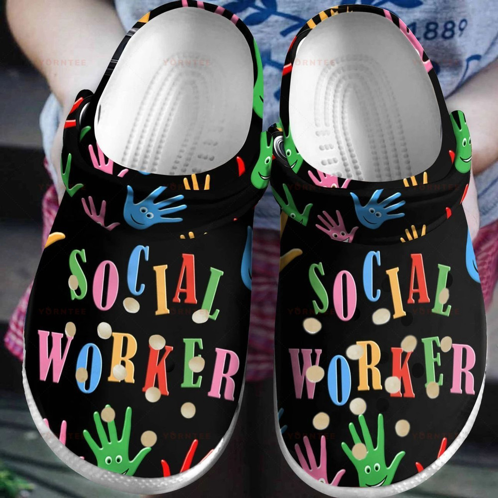 Social Worker Sign Gift For Lover Rubber clog Shoes Comfy Footwear