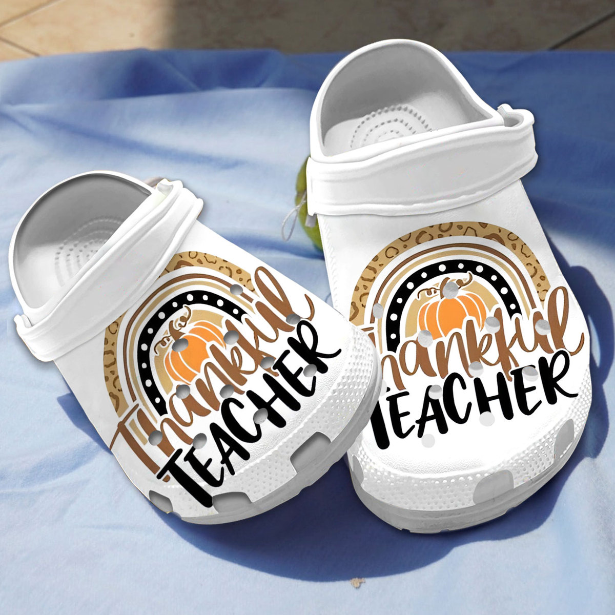 Soft And Fluffy Thankful Teacher Crocs Crocband Clogs Shoes Comfortable For Men Women and Kids