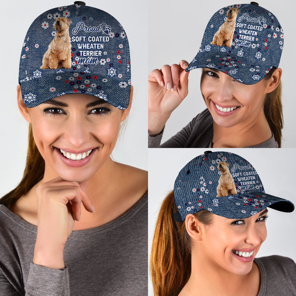 Soft Coated Wheaten Terrier Proud Mom Cap Hat, Baseball Cap Hat For Dog Mom Trucker Hats Custom Hats Gifts For Men & Women