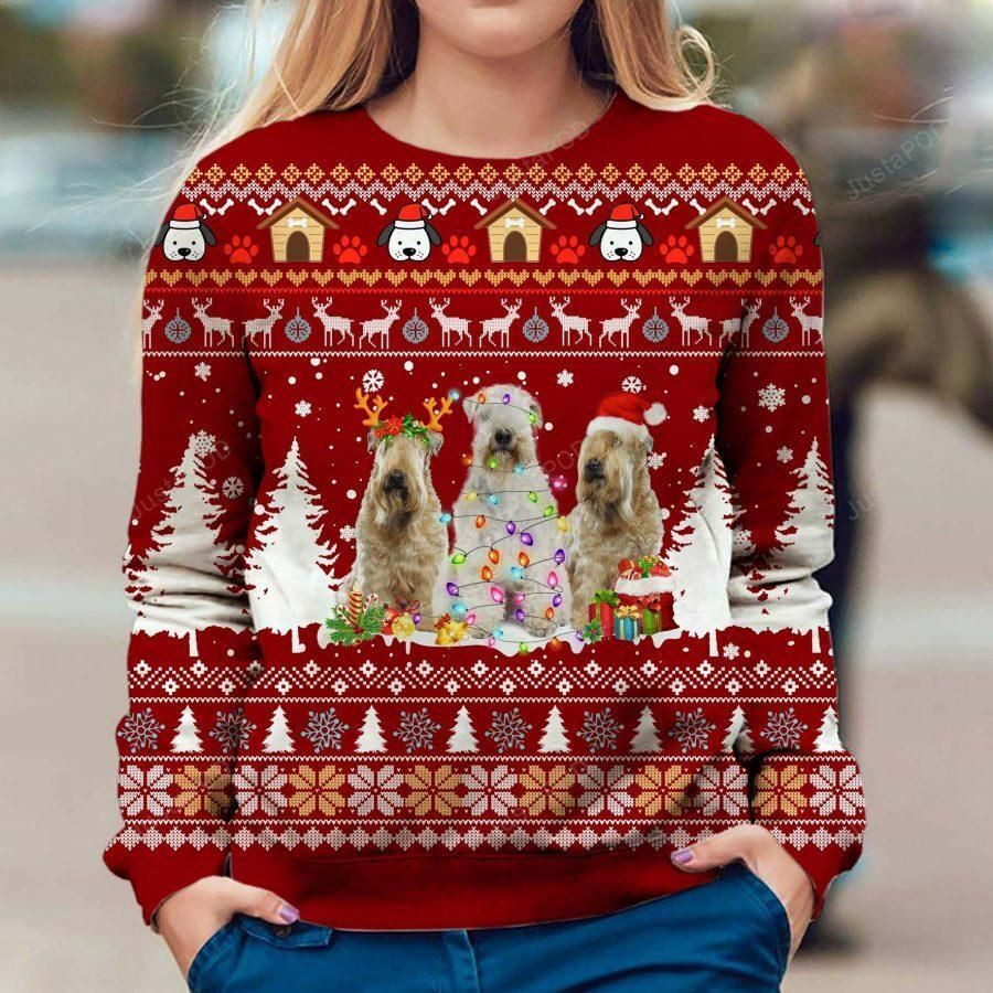 Soft Coated Wheaten Terrier Xmas Ugly Christmas Sweater Adult 3D Funny Matching for family